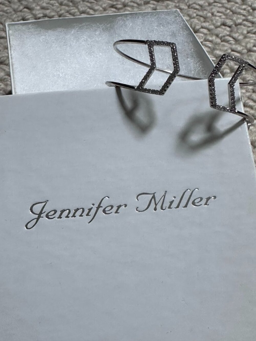 Jennifer Miller silver and cubic zirconia cuff bracelet